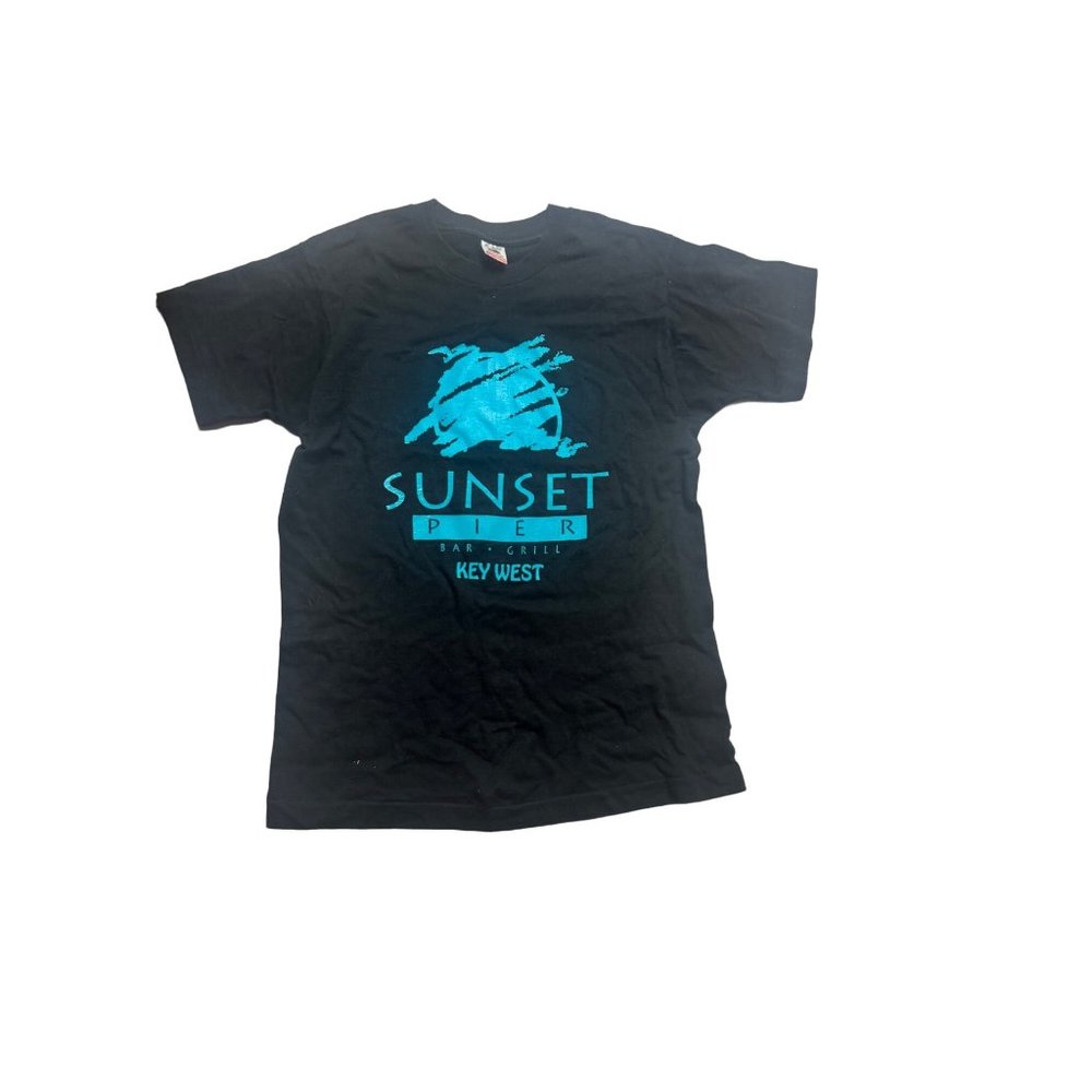 Key West Sunset Pier Single Stitch Graphic t-shirt Medium Vintage